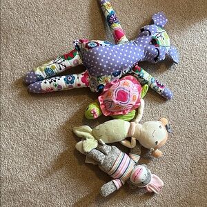 Colorful Plush Animal Toy Set